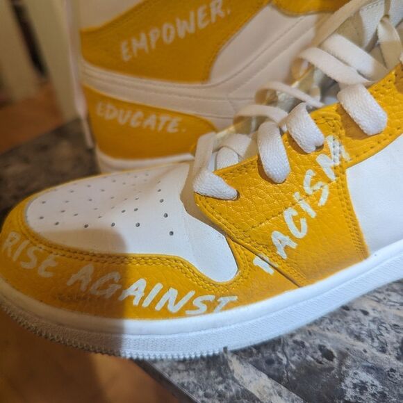 Air Jordan High top Dunks Limited Edition " RISE AGAINST RACISM" Sneaker No Box - Picture 5 of 11